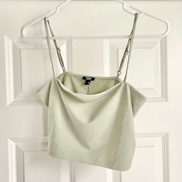 Express Tops - NWT Express body contour sage green crop tank